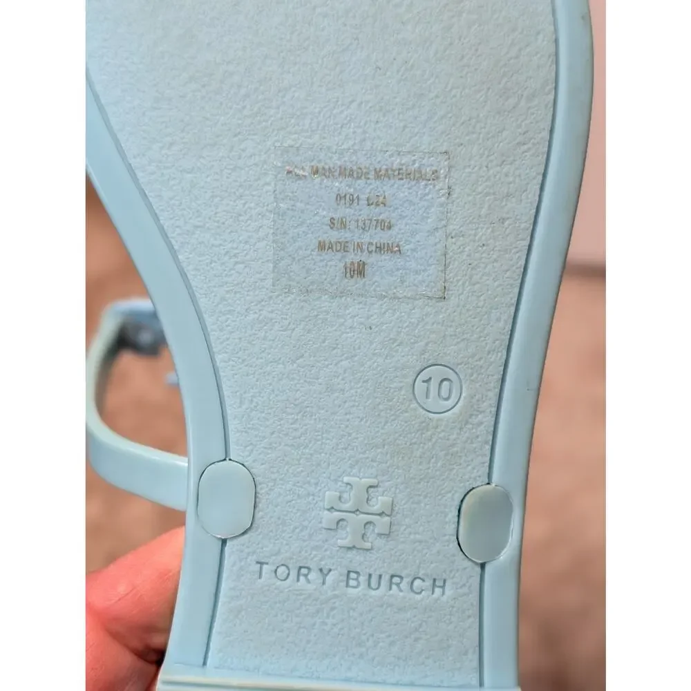 TORY BURCH Roxanne Jelly Sandals, size 10 M; strappy, flip flops, designer; Blue